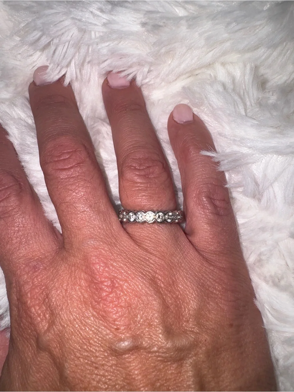 Swarovski Silver Crystal Eternity Band Ring - Women's Jewelry